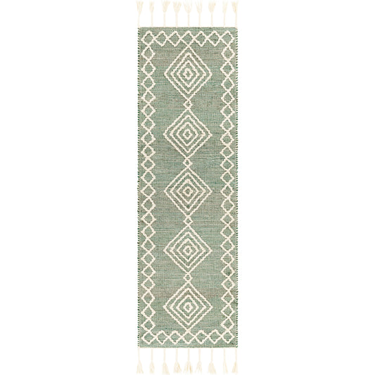Norwood Rug - 27921 by Livabliss in medium green, cream. Made from 60% jute, 40% wool in a unique style.