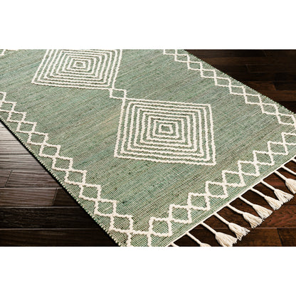 Norwood Rug - 27921 by Livabliss in medium green, cream. Made from 60% jute, 40% wool in a unique style.