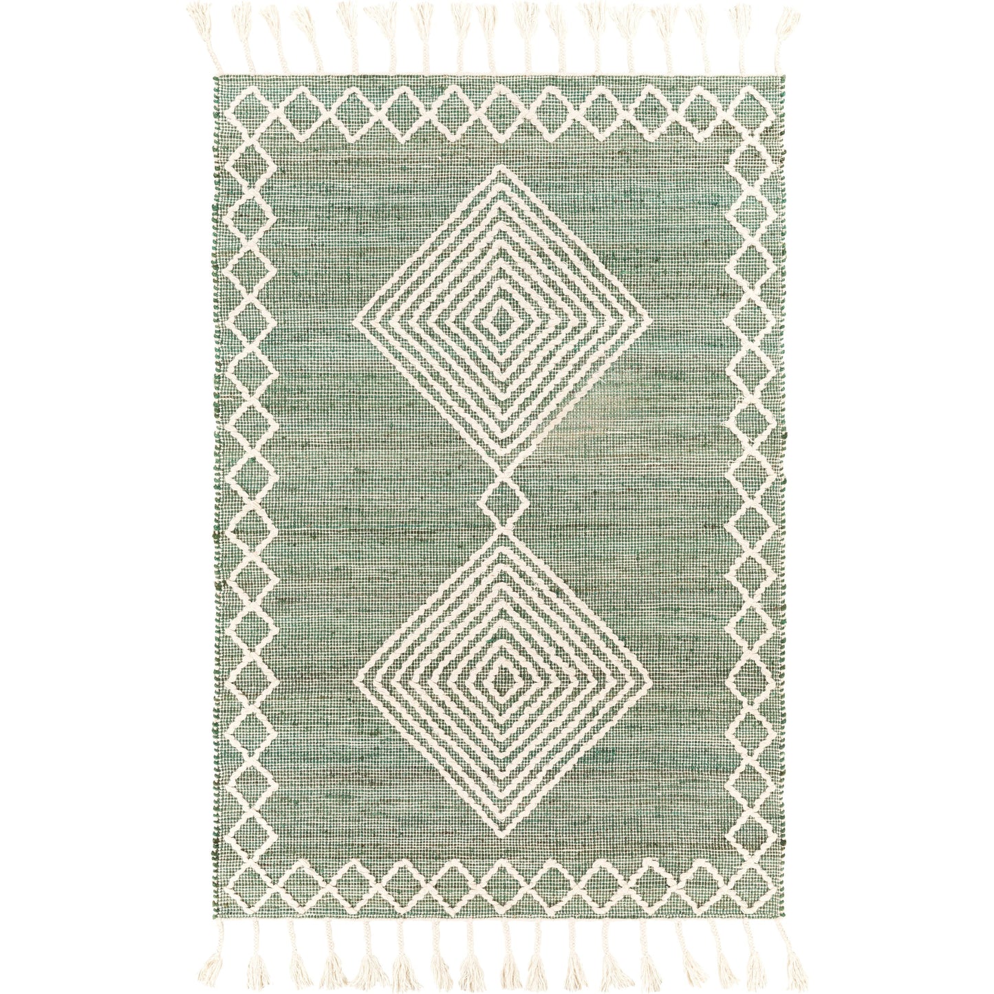 001 SI-1833333,SI-1833335,SI-1833336,SI-1833338 | Primary Silo | Norwood Rug - 27921 by Livabliss in medium green, cream. Made from 60% jute, 40% wool in a unique style.