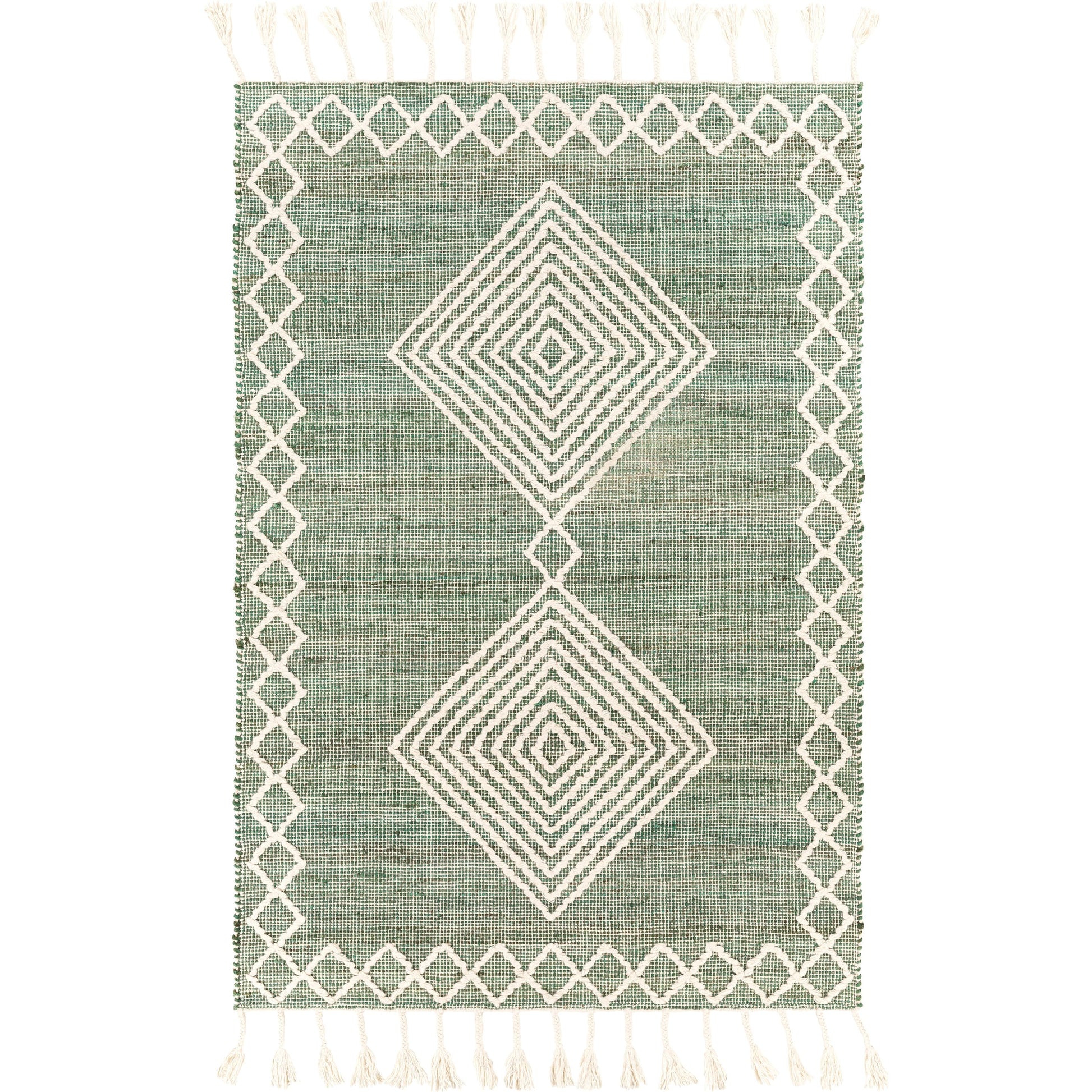 Norwood Rug - 27921 by Livabliss in medium green, cream. Made from 60% jute, 40% wool in a unique style.