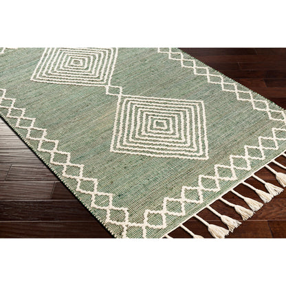Norwood Rug - 27921 by Livabliss in medium green, cream. Made from 60% jute, 40% wool in a unique style.