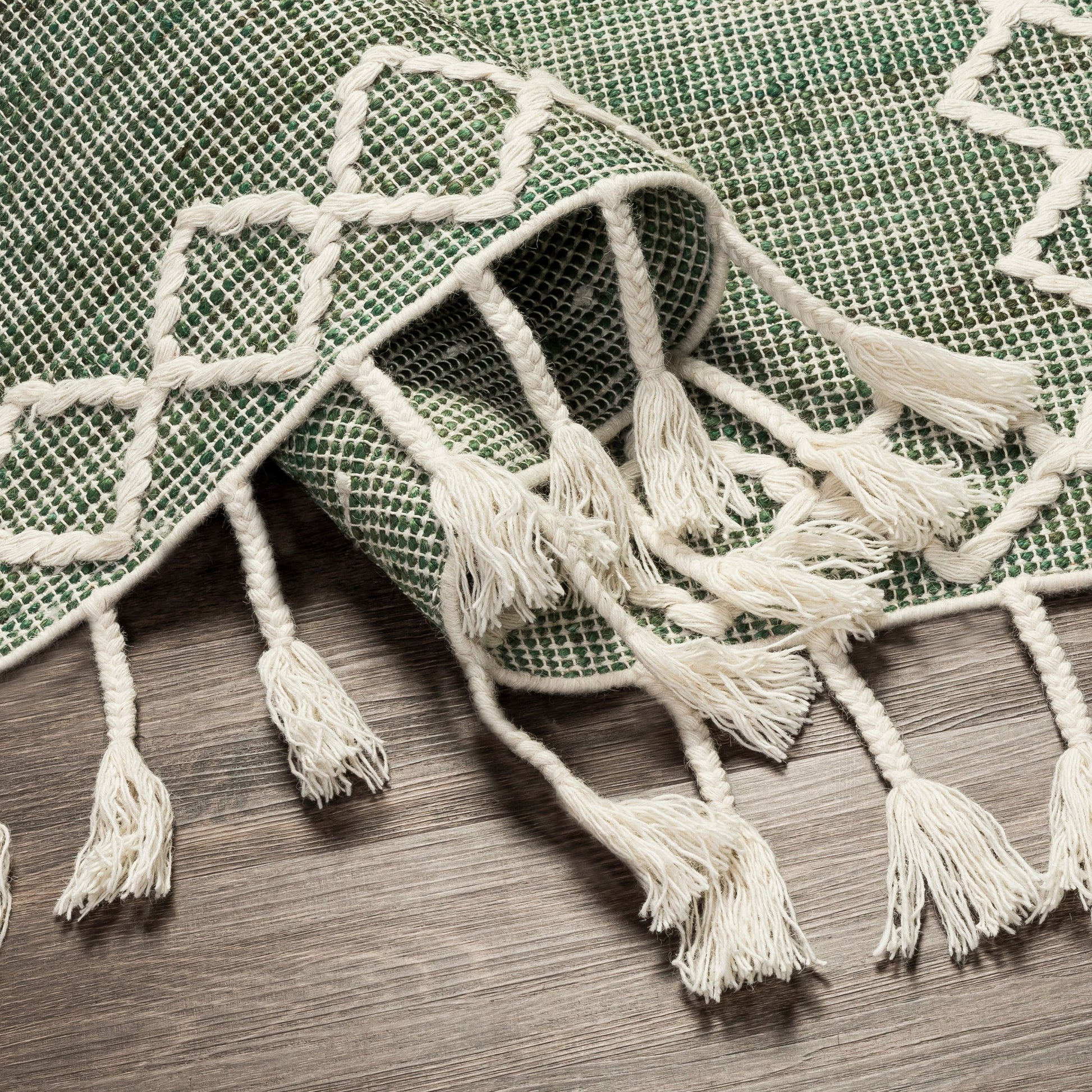 Norwood Rug - 27921 by Livabliss in medium green, cream. Made from 60% jute, 40% wool in a unique style.