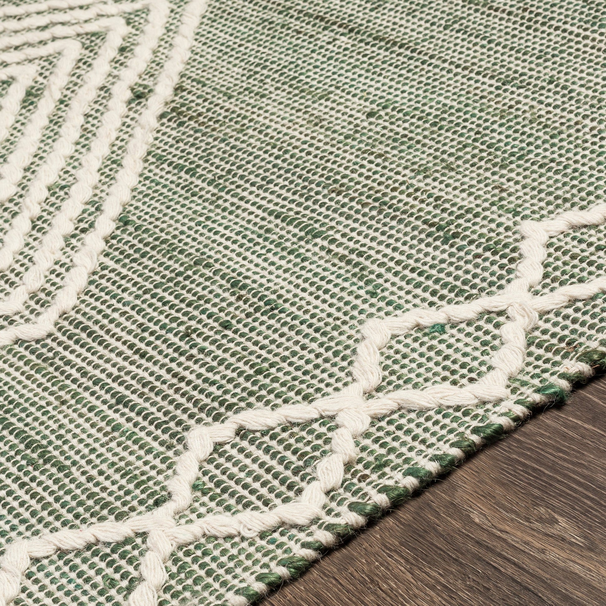 Norwood Rug - 27921 by Livabliss in medium green, cream. Made from 60% jute, 40% wool in a unique style.