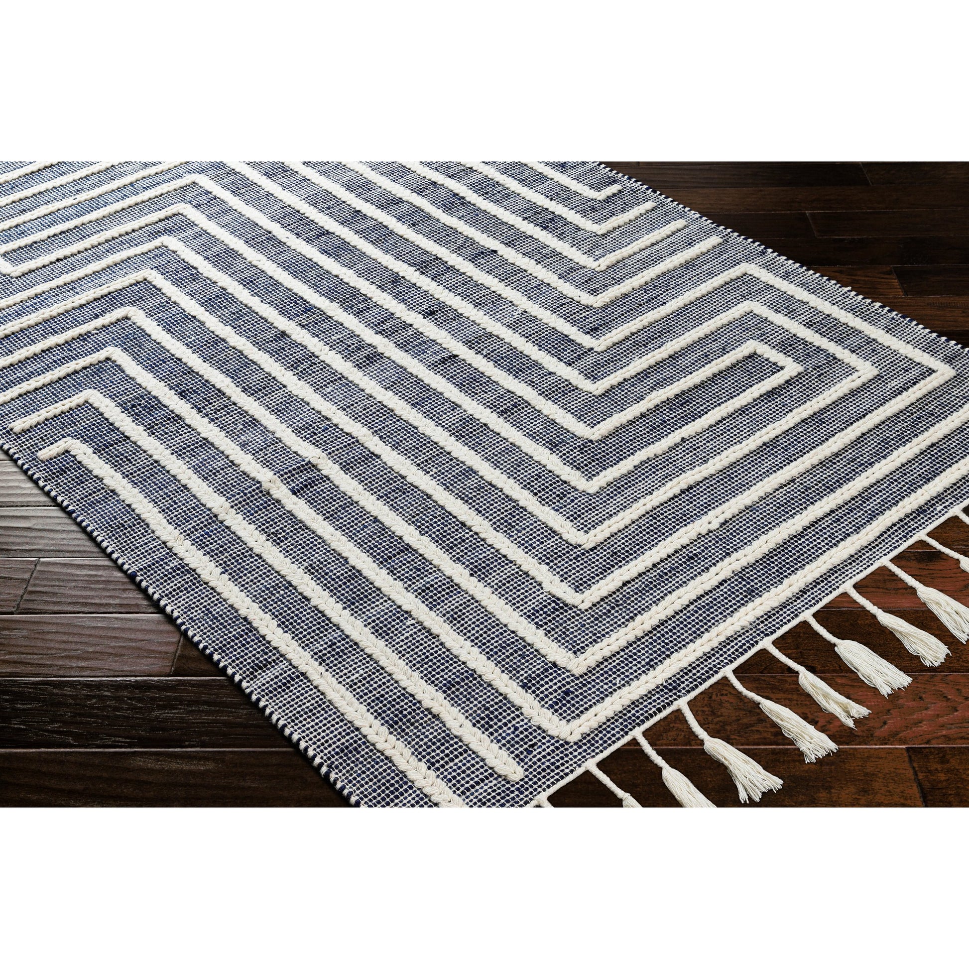 Norwood Rug - 27922 by Livabliss in ink blue, cream. Made from 60% jute, 40% wool in a unique style.