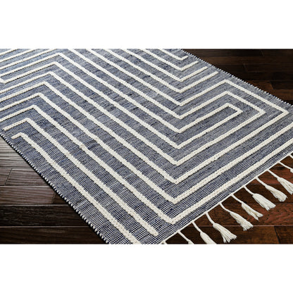 Norwood Rug - 27922 by Livabliss in ink blue, cream. Made from 60% jute, 40% wool in a unique style.