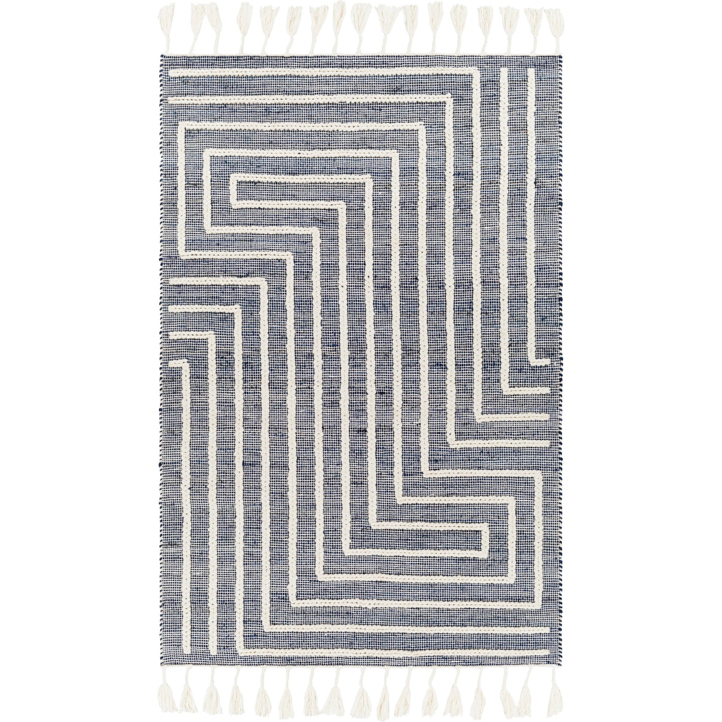 001 SI-1833339,SI-1833341,SI-1833342,SI-1833344 | Primary Silo | Norwood Rug - 27922 by Livabliss in ink blue, cream. Made from 60% jute, 40% wool in a unique style.