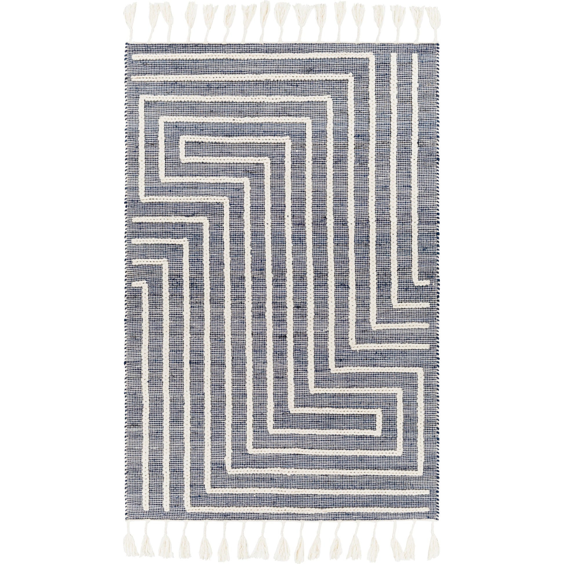 Norwood Rug - 27922 by Livabliss in ink blue, cream. Made from 60% jute, 40% wool in a unique style.