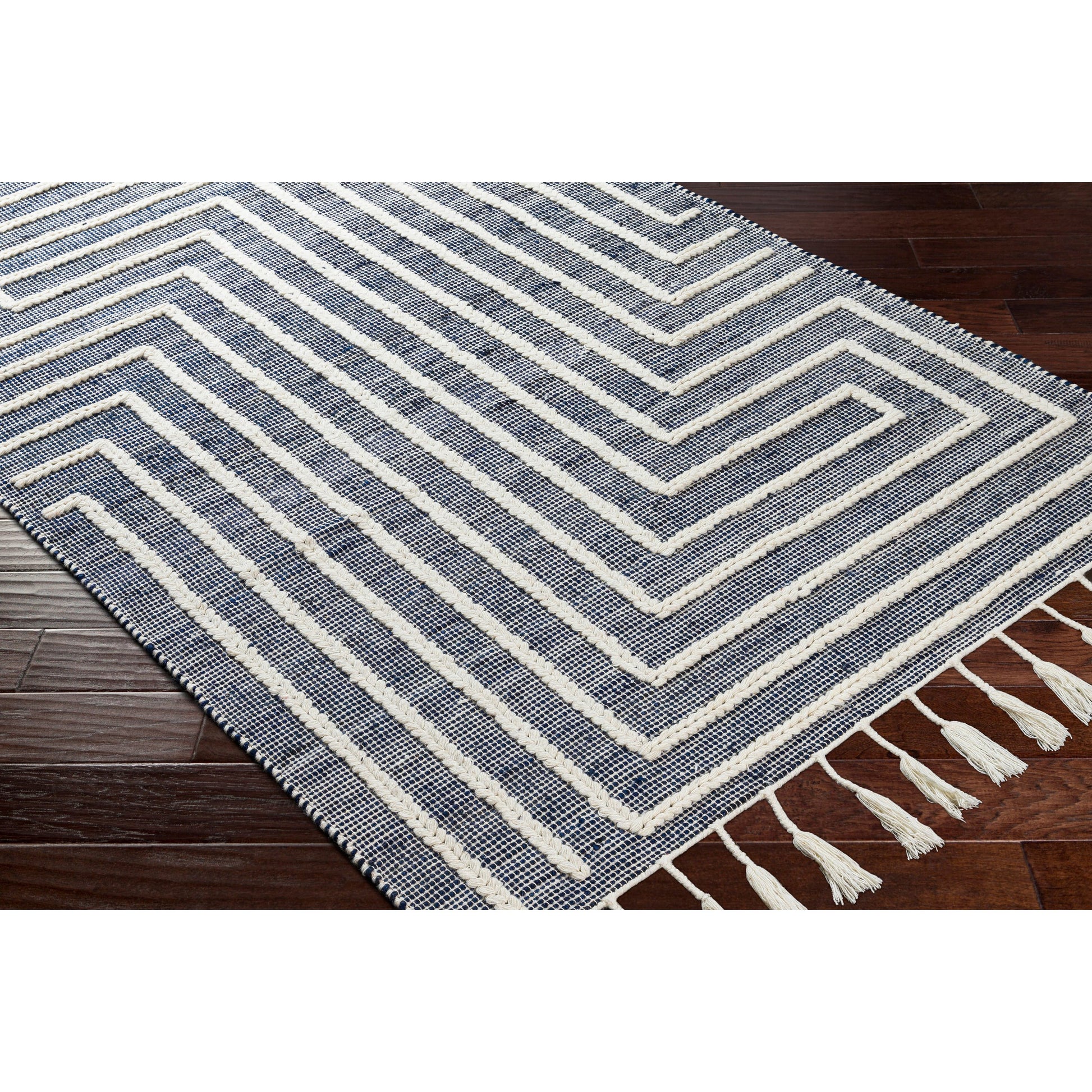 Norwood Rug - 27922 by Livabliss in ink blue, cream. Made from 60% jute, 40% wool in a unique style.