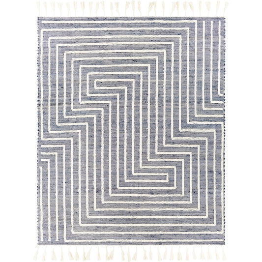 Norwood NWD-2306 Rug by Livabliss in ink blue, cream. Made from 60% jute, 40% wool in a unique style.