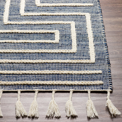 Norwood Rug - 27922 by Livabliss in ink blue, cream. Made from 60% jute, 40% wool in a unique style.