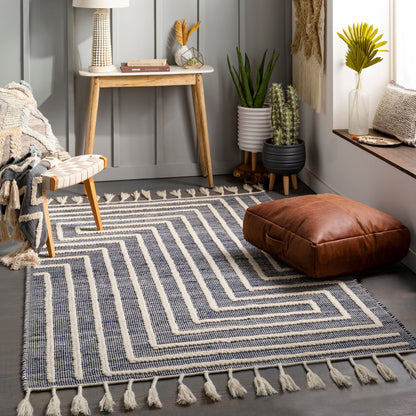 Norwood Rug - 27922 by Livabliss in ink blue, cream. Made from 60% jute, 40% wool in a unique style.