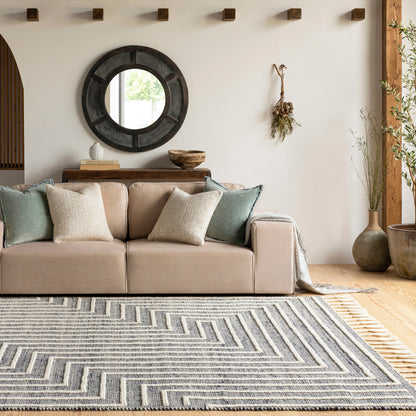 Norwood Rug - 27922 by Livabliss in ink blue, cream. Made from 60% jute, 40% wool in a unique style.