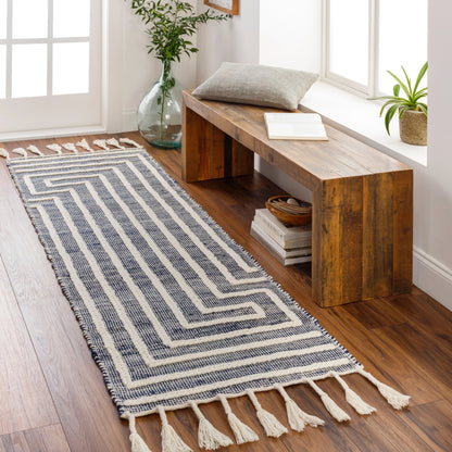 Norwood Rug - 27922 by Livabliss in ink blue, cream. Made from 60% jute, 40% wool in a unique style.