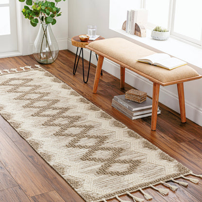 Norwood Rug - 30394 by Livabliss in olive, cream. Made from 100% wool in a unique style.