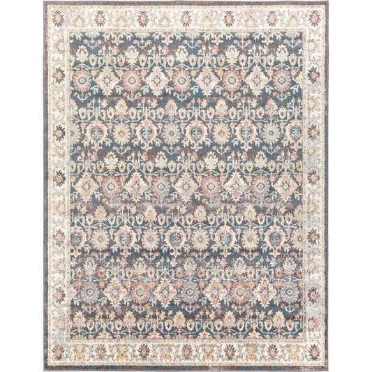 New Mexico NWM-2316 Rug by Livabliss in blue, charcoal, rust, lavender, rose, light blue. Made from polypropylene in a unique style.