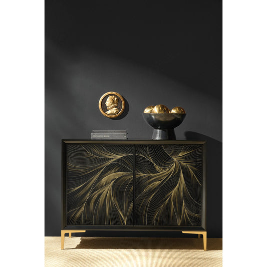 Melange Willow Hall Chest by Hooker Furniture in blacks and black, gold. Made from unique in a eclectic & global style.