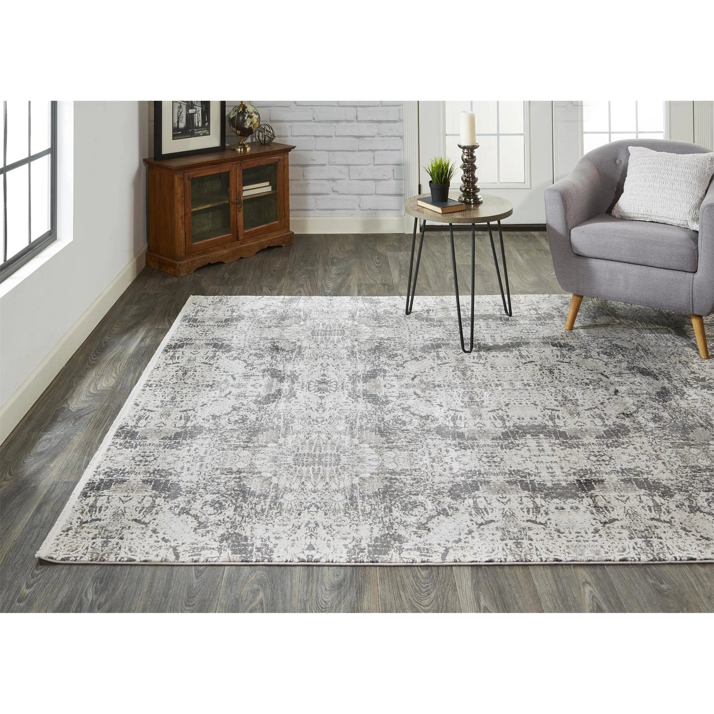 008 SI-1868752,SI-1868753 | Lifestyle | Cadiz Rug - 3989F by Feizy in gray, ivory, taupe. Made from viscose, acrylic in a unique style.