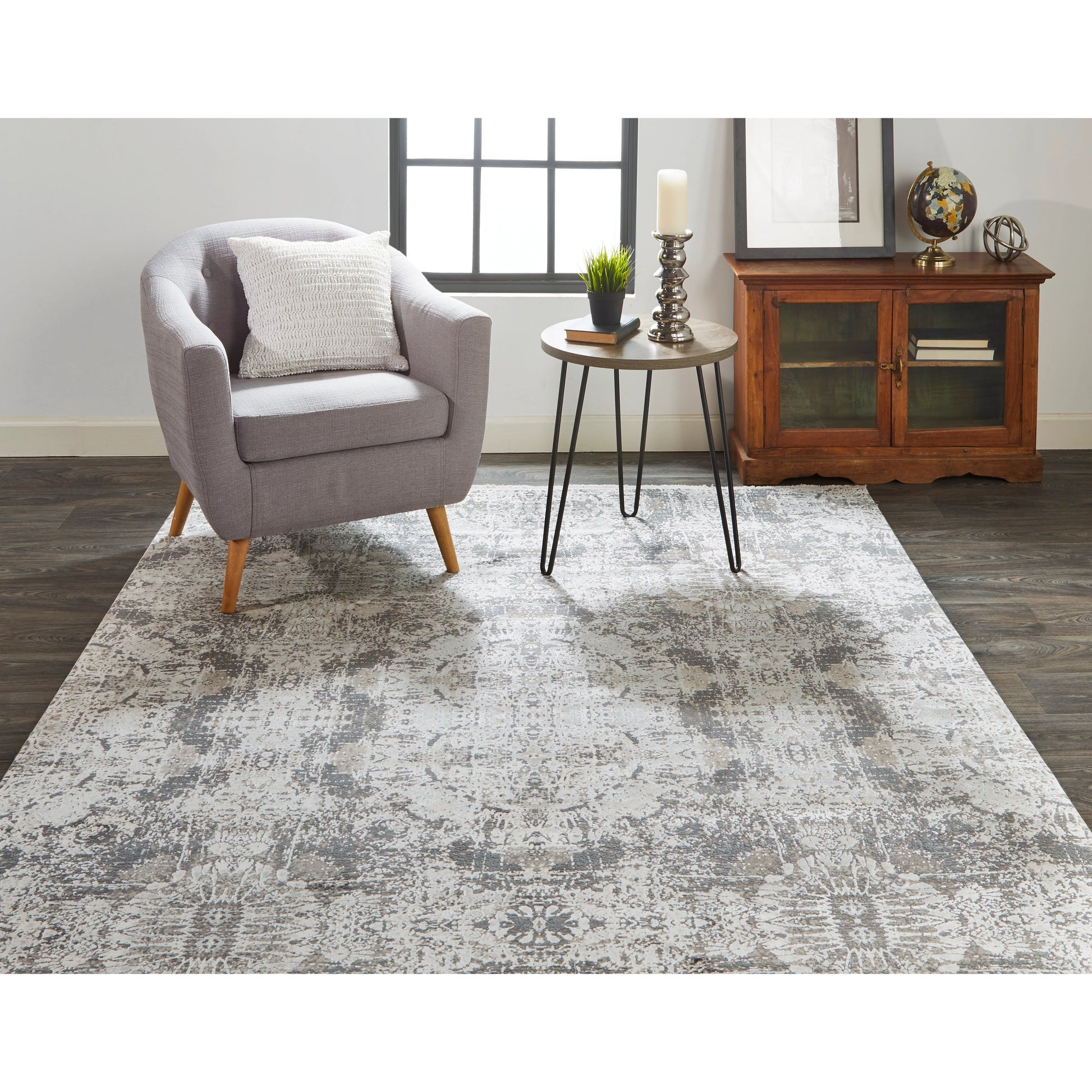 Cadiz Rug - 3989F by Feizy in gray, ivory, taupe. Made from viscose, acrylic in a unique style.