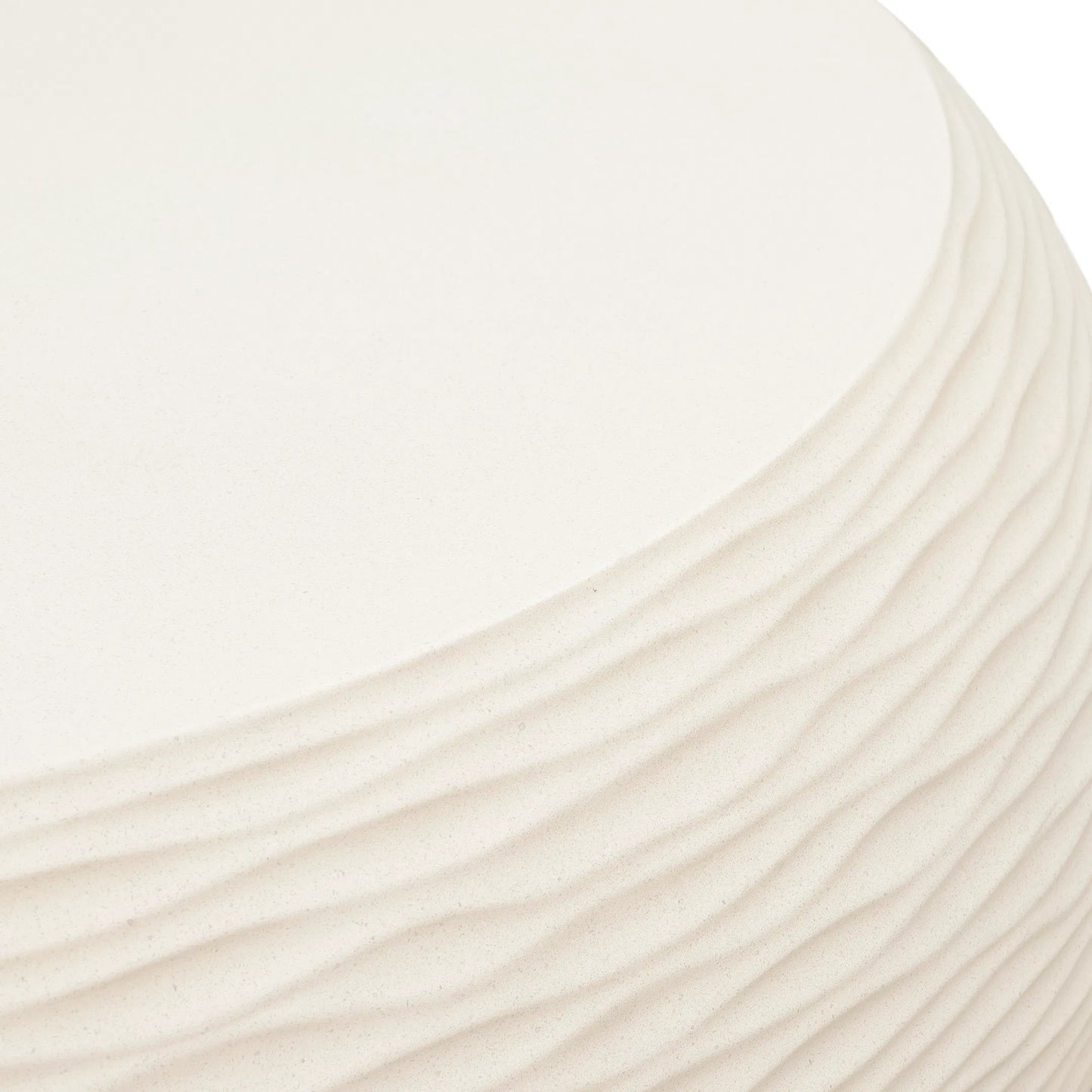 002 SI-2318691 | Closeup | Dune Outdoor Coffee Table by Sunset West in white/cream/beige. Made from glass fiber reinforced concrete in a modern style.