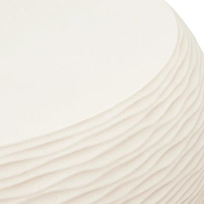 Dune Outdoor Coffee Table by Sunset West in white/cream/beige. Made from glass fiber reinforced concrete in a modern style.