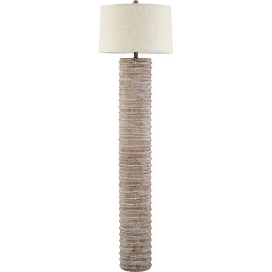 Nexum Accent Floor Lamp by Surya in brown. Made from resin, linen, plastic in a transitional style.
