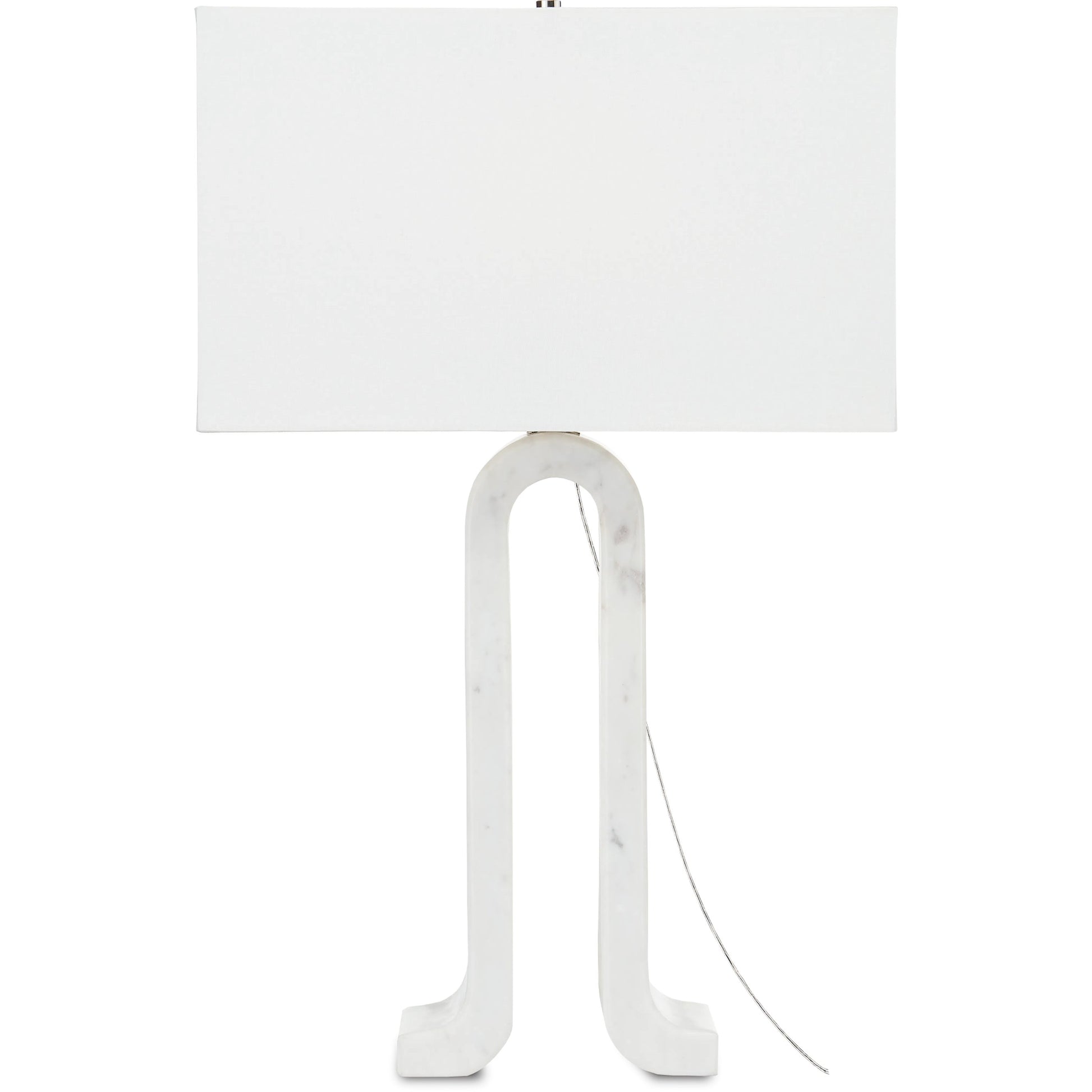 Leo Table Lamp by Currey and Company in white marble. Made from marble in a modern style.