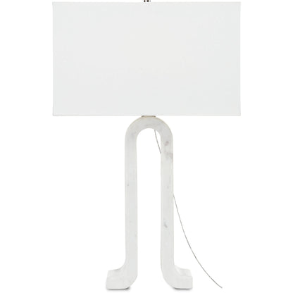 Leo Table Lamp by Currey and Company in white marble. Made from marble in a modern style.