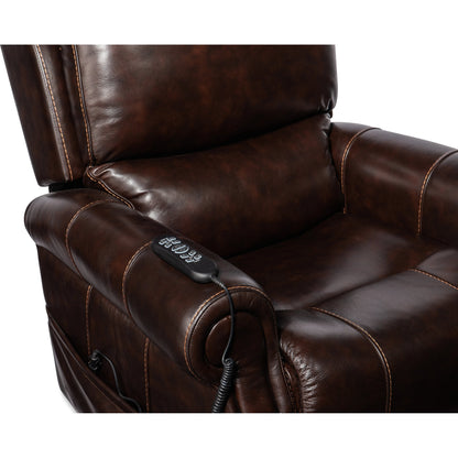 Eisley Power Recliner by Hooker Furniture in sorrento night seas. Made from leather in a traditional style.