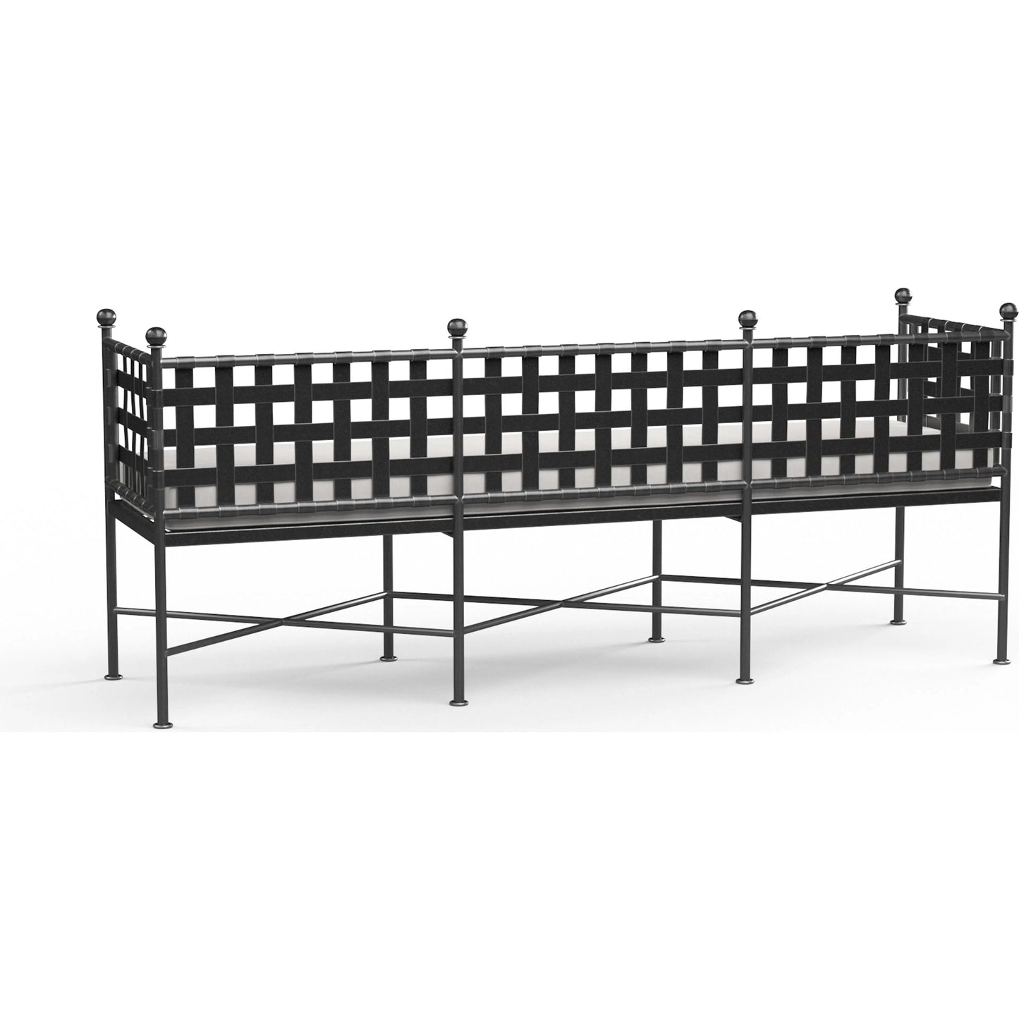 002 SI-2166922 | Additional Silo | Provence Outdoor Garden Bench by Sunset West in pewter. Made from wrought iron in a modern style.