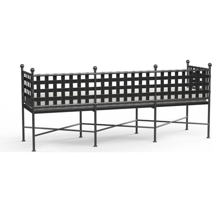 Provence Outdoor Garden Bench by Sunset West in pewter. Made from wrought iron in a modern style.