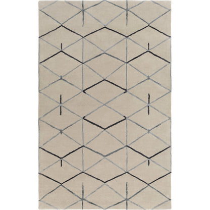 Naya Rug - 15315 by Surya in medium gray, black, ivory. Made from 100% new zealand wool in a unique style.
