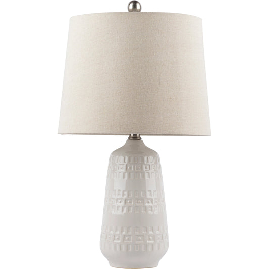 Nyack - 29768 by Surya in white and glazedbrushed. Made from linen, polyester, ceramic, metal in a transitional style.