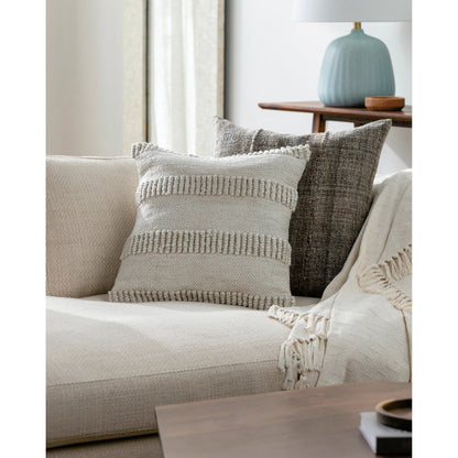 Nysa Indoor/Outdoor Pillow by Surya. Made from front: 100% recycled pet yarn, back: 100% polyester in a modern style.