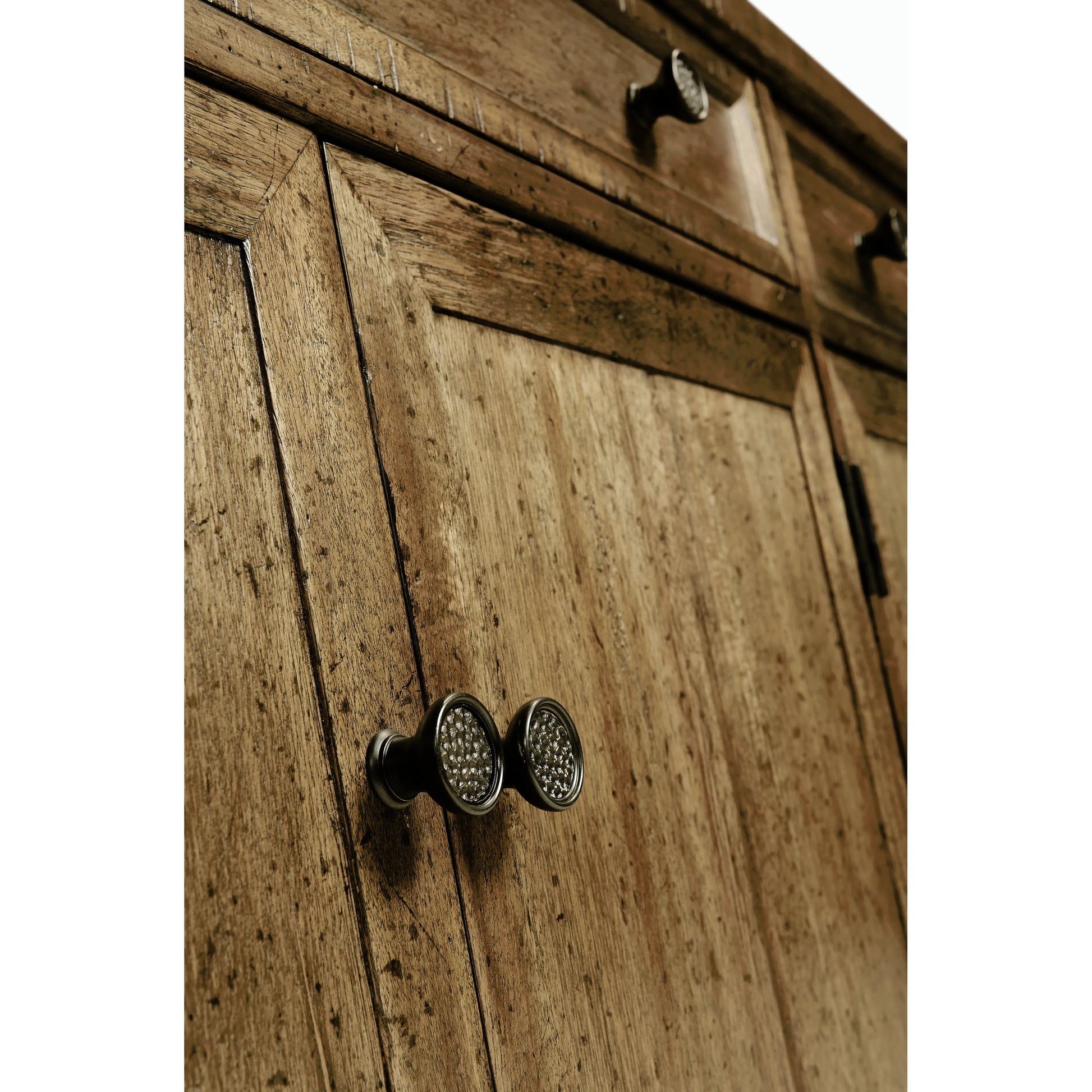 Casual Accents Medium Driftwood Credenza by Jonathan Charles in medium driftwood. Made from acacia in a modern style.