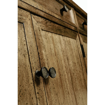 Casual Accents Medium Driftwood Credenza by Jonathan Charles in medium driftwood. Made from acacia in a modern style.