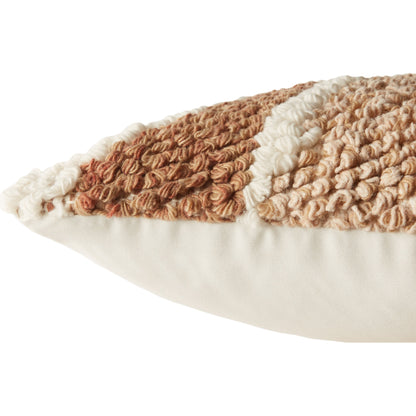 Nazka NZK02 Indoor/Outdoor Pillow by Jaipur Living in tan, white. Made from 100% polyester in a modern style.