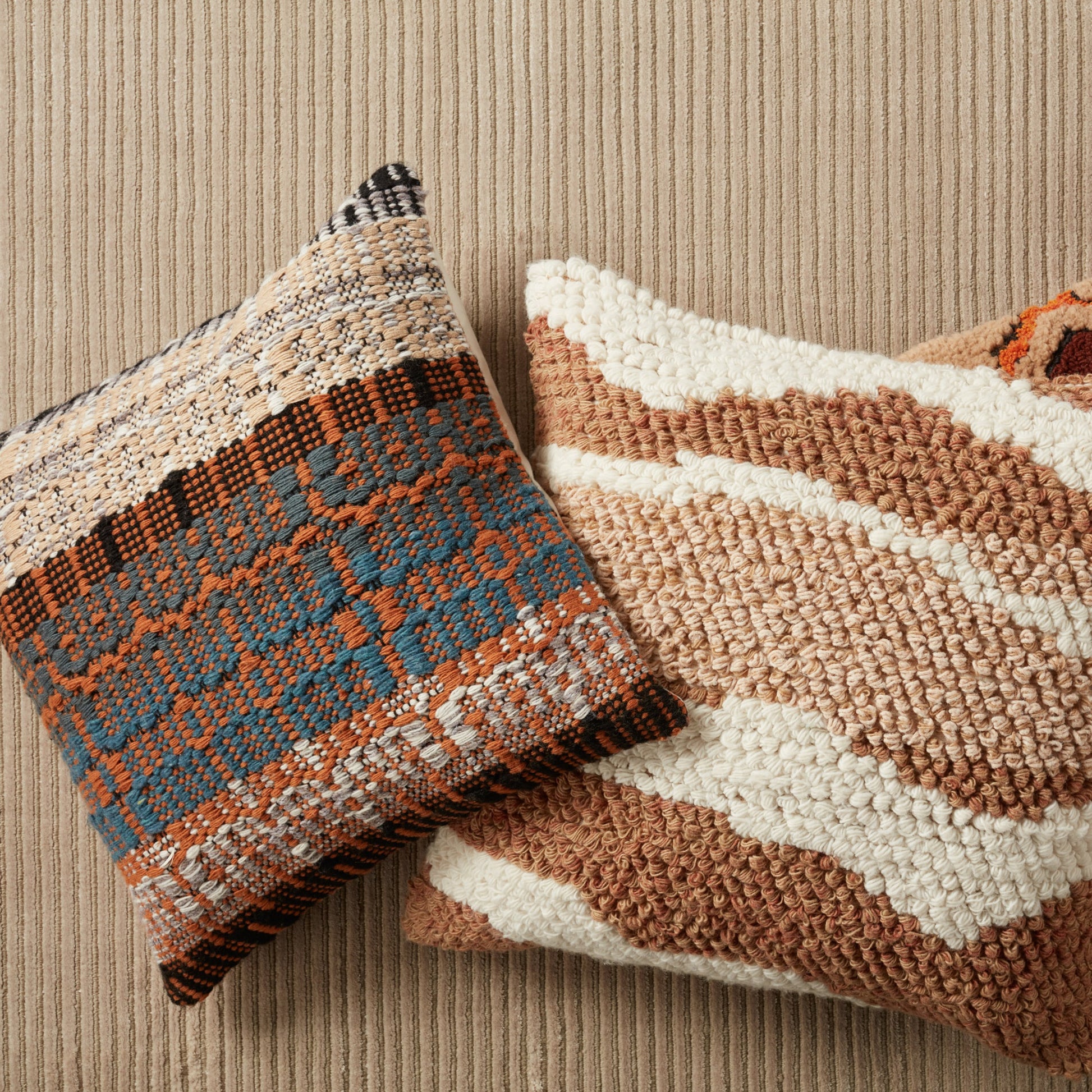 Nazka NZK03 Indoor/Outdoor Pillow by Jaipur Living in orange, blue. Made from 100% polyester in a transitional style.
