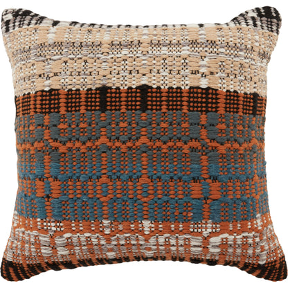Nazka NZK03 Indoor/Outdoor Pillow by Jaipur Living in orange, blue. Made from 100% polyester in a transitional style.