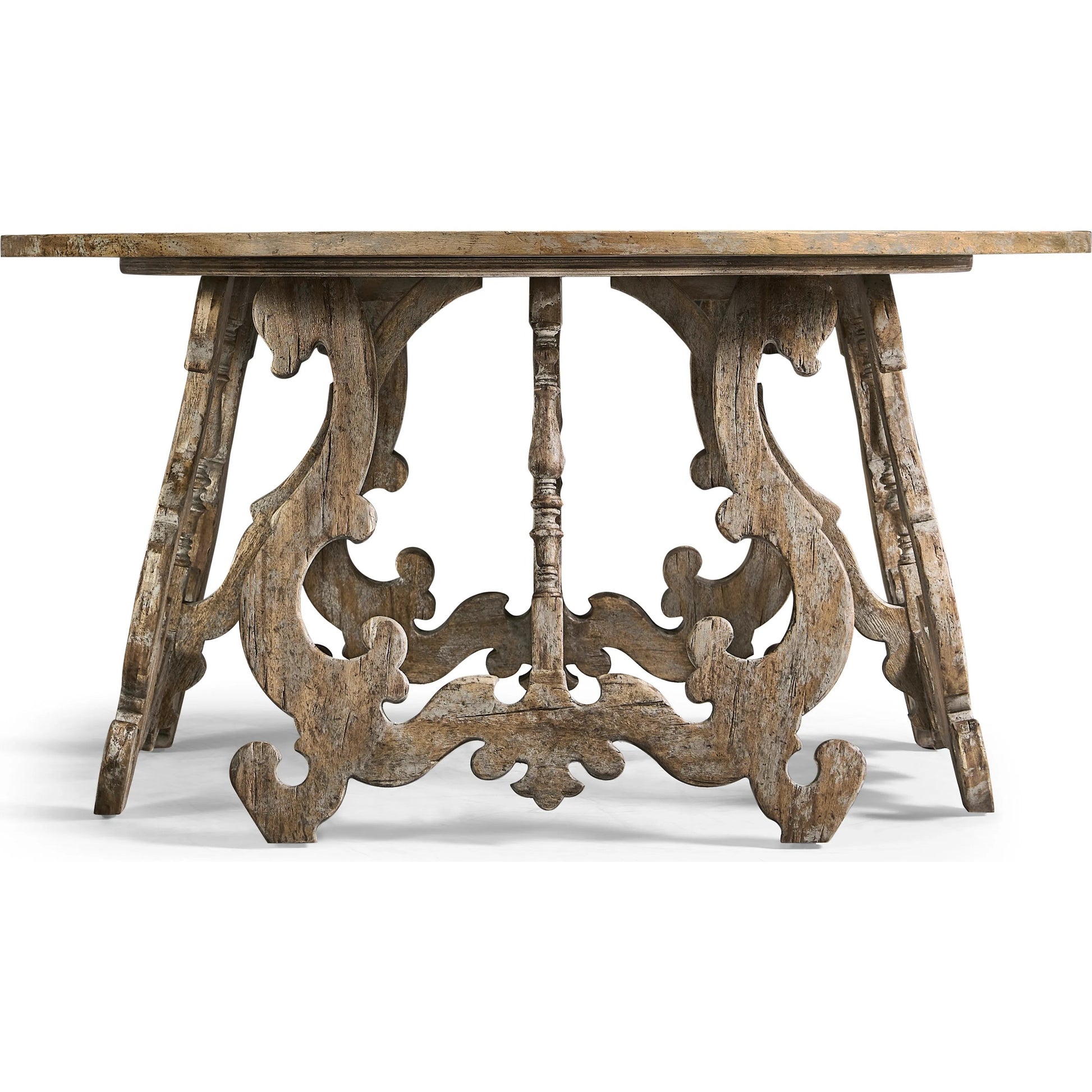 Caldera Centre Table by Jonathan Charles in light spain painted walnut. Made from acacia in a traditional style.