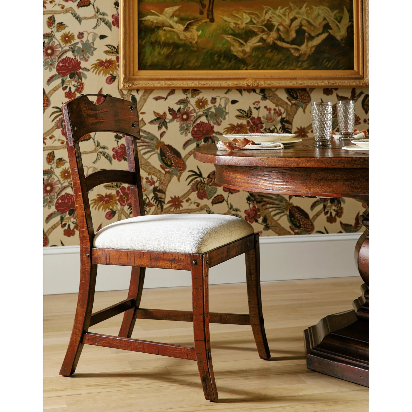 007 SI-1991009 | Lifestyle | Casual Accents Country Walnut Planked Side Chair by Jonathan Charles in country walnut. Made from acacia in a modern style.