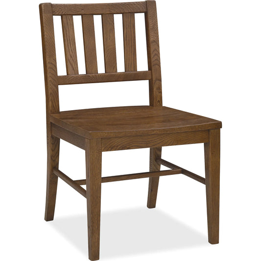 Driftwood Splatback Side Chair by Hooker Furniture. Made from oak solids, fabric, 70% polyester, 20% viscose, 10% linen in a transitional style.