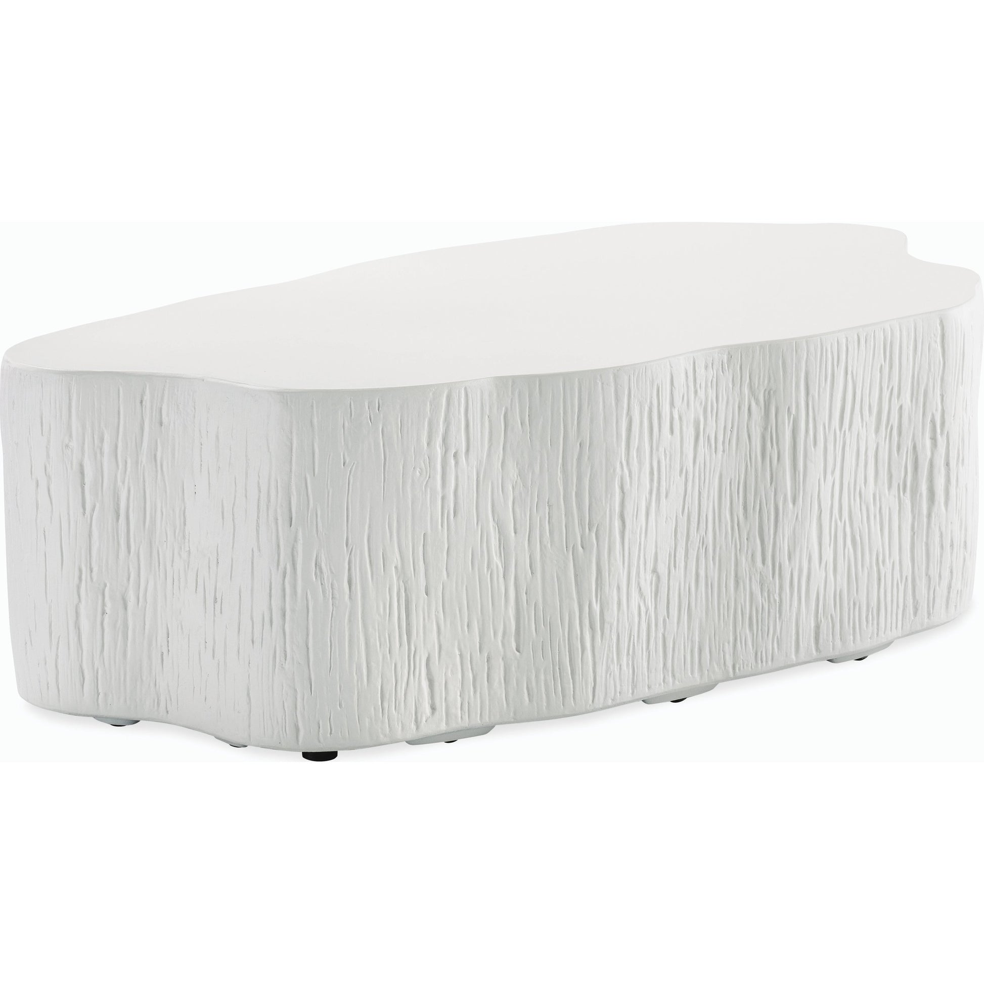 Tree Outdoor Trunk Coffee Table by Sunset West in bone. Made from gfr concrete in a modern style.