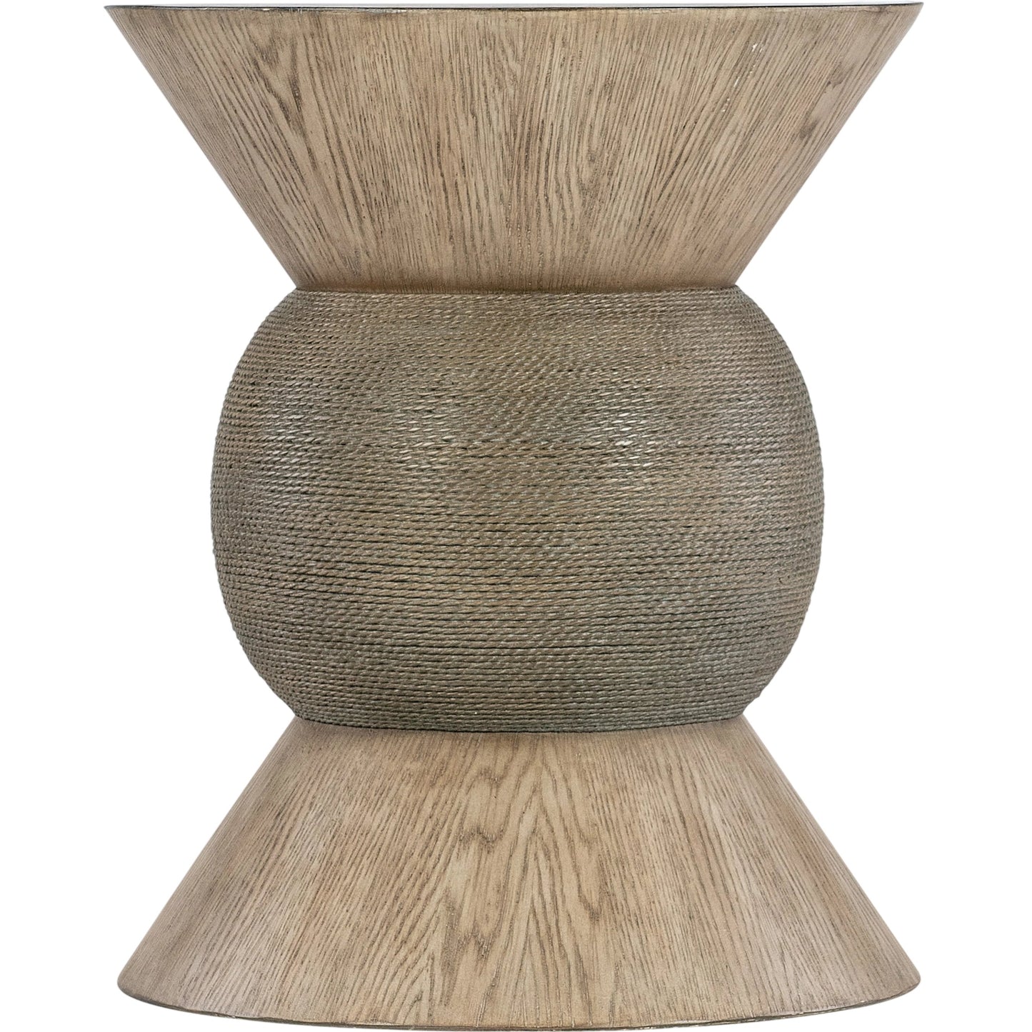 001 SI-2185823 | Primary Silo | Commerce & Market Round Robin Accent Table by Hooker Furniture in light wood and light natural wood finish. Made from resin and rope in a modern style.
