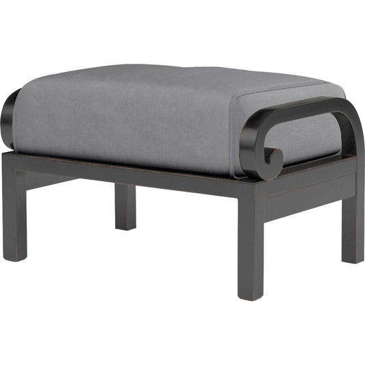 Monterey Outdoor Ottoman by Sunset West in browns. Made from aluminum in a cottage & farmhouse style.