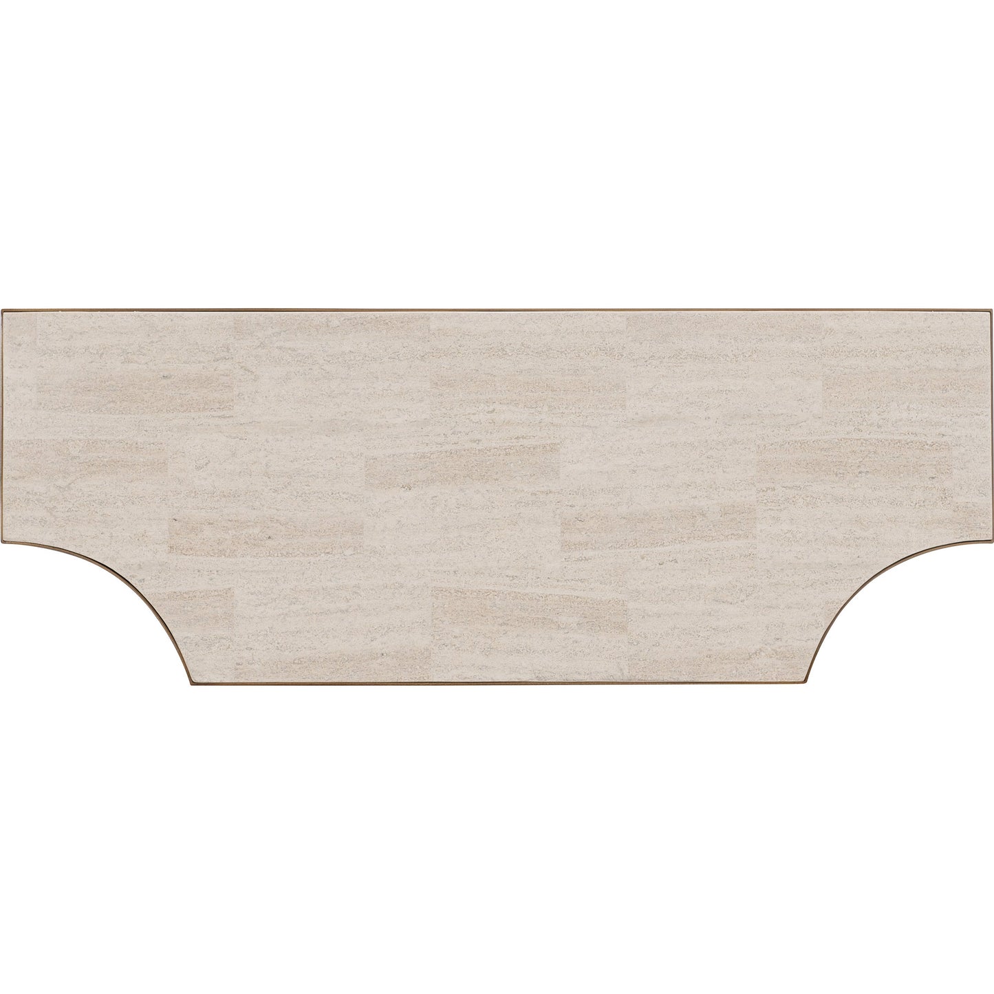 002 SI-1873080 | Additional Silo | Commerce & Market Console Table by Hooker Furniture in gold. Made from white travertine stone, carbon steel in a transitional style.