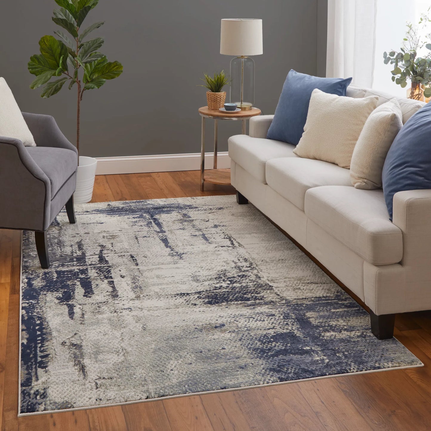 009 SI-2518383,SI-2518384 | Lifestyle | Mandana CME39LZF Rug by Feizy in ivory, blue. Made from polyester, polypropylene in a unique style.