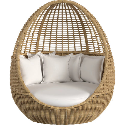 Playa Outdoor Daybed by Sunset West in medium wood. Made from resin wicker in a modern style.