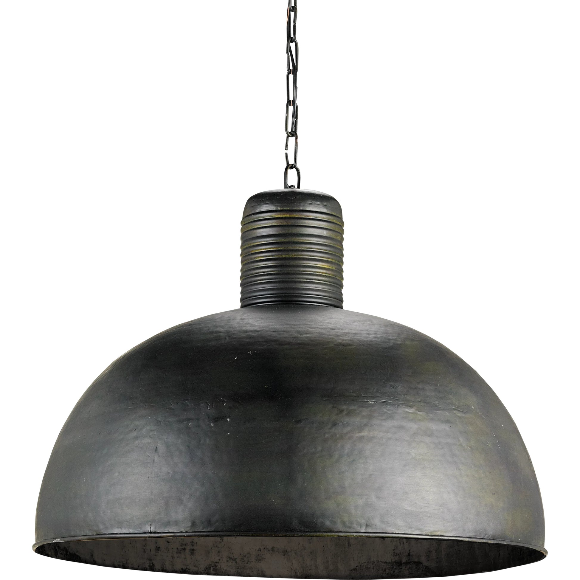 Saga Pendant by Currey and Company in dark blackened steel. Made from wrought iron in a modern style.