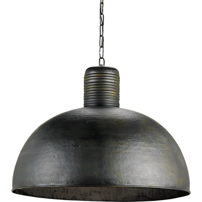 Saga Pendant by Currey and Company in dark blackened steel. Made from wrought iron in a modern style.