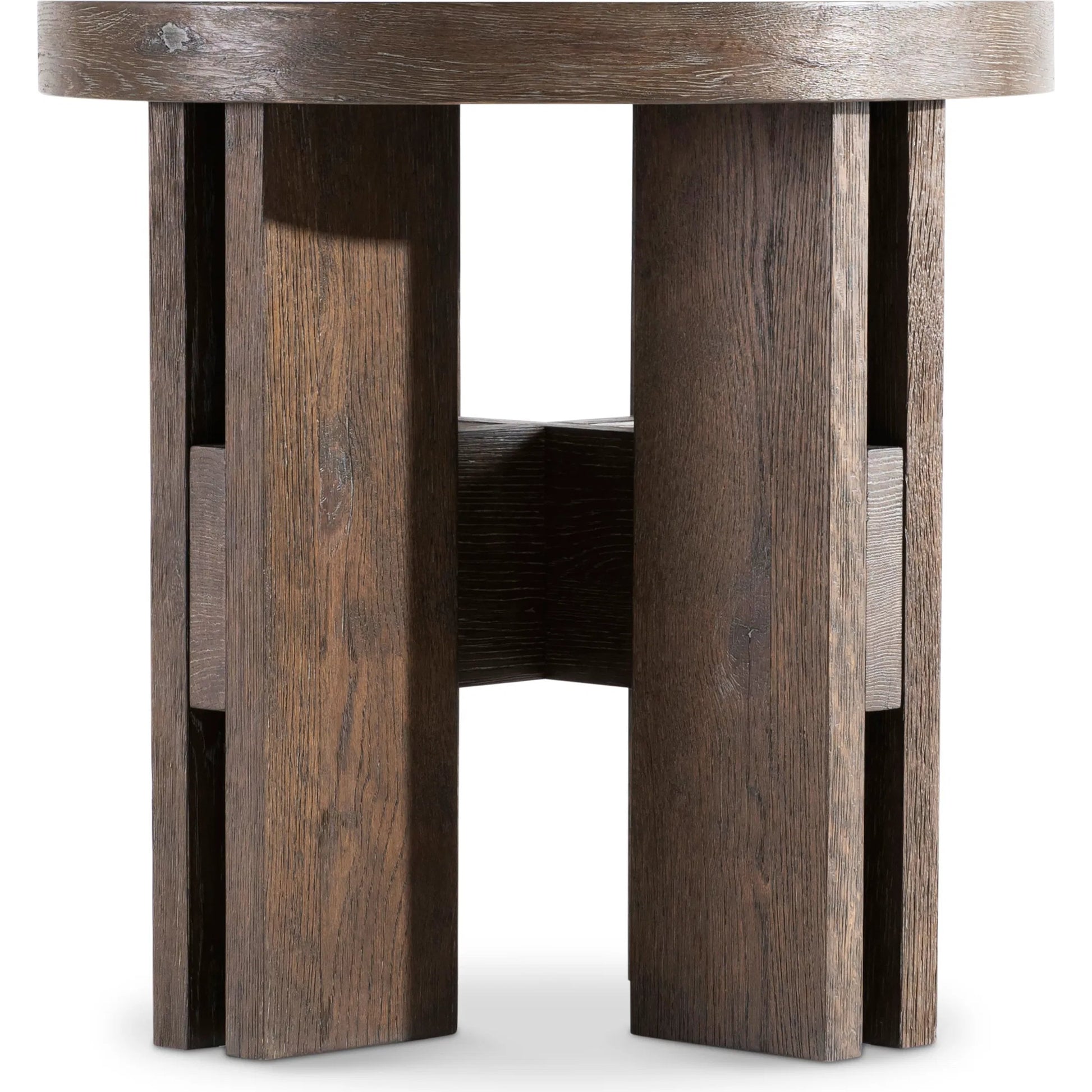 Outline Round Side Table by Bernhardt in cassel. Made from wood in a transitional style.